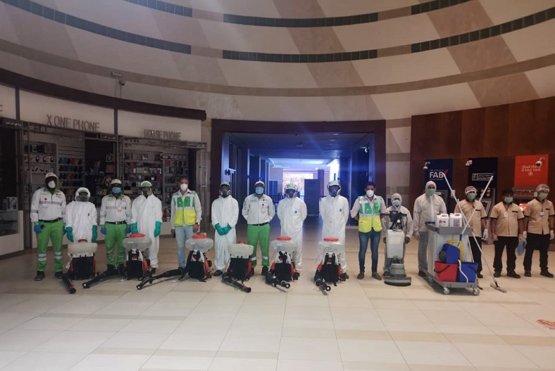 Tadweer announces participation in disinfection of shopping centers in Abu Dhabi in collaboration with Department of Municipalities and Transport
